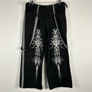 💕 Dead Threads Vintage 90s Rare ReflectiveBondage Pants Men's Black Graphic L